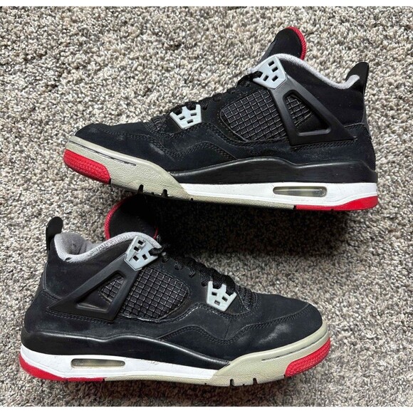 Nike Air Jordan 4 Retro Bred 2019 Size 6 Youth (Size 7.5 Women's) - Picture 2 of 7